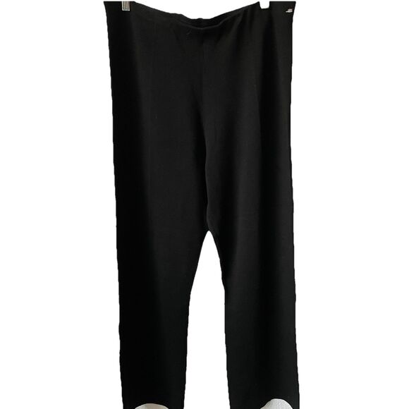 Cos Black Milano Knit Pants Trousers SZ Large Wool Blend Pull On Career Wear - Picture 2 of 4